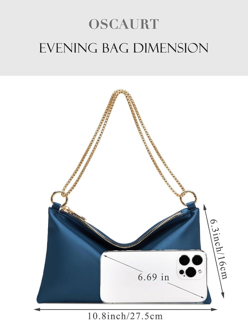 oscaurt Women's Evening Handbag Satin Shoulder Bag Purse for Prom Engagement Cocktail Party Wedding - Image 4